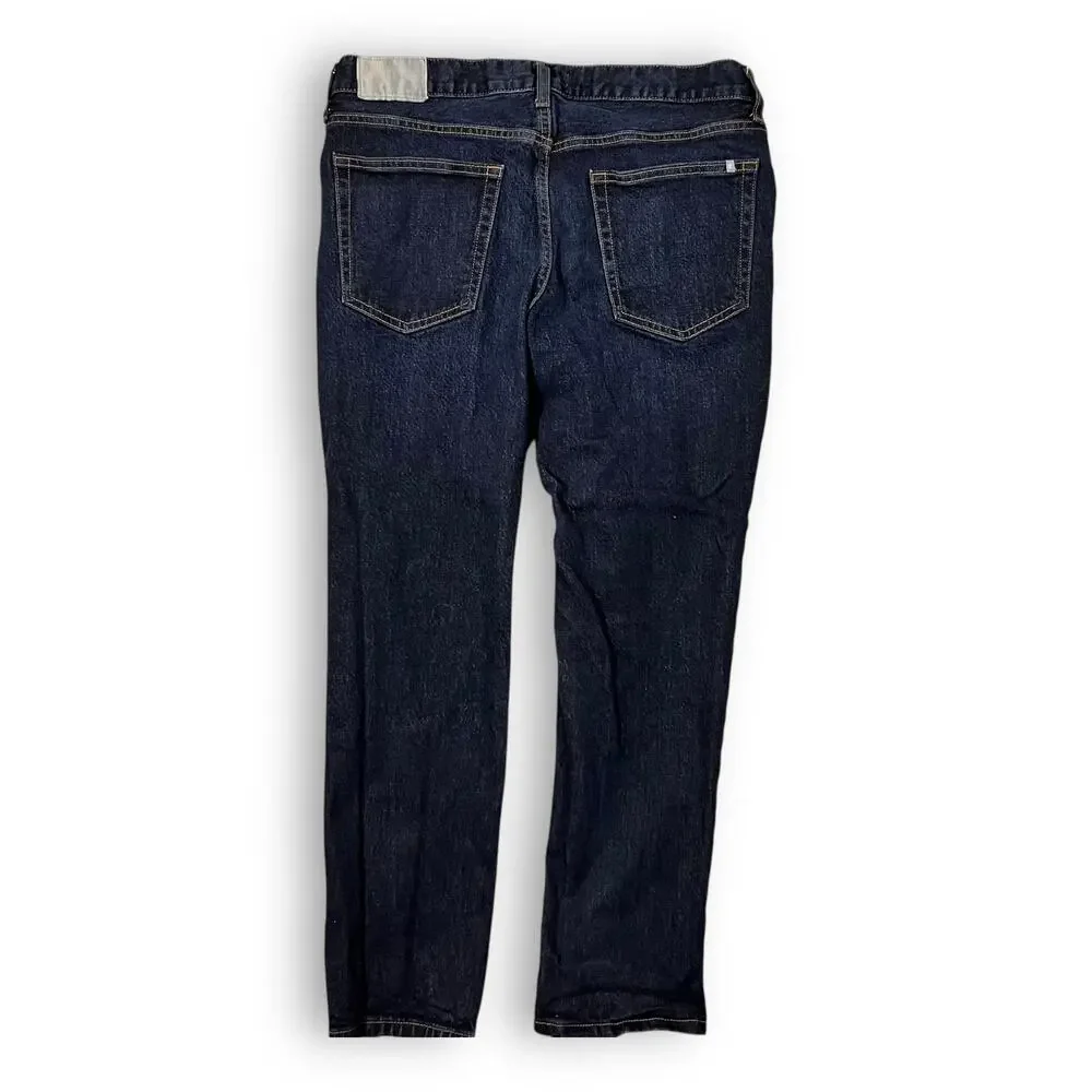 Everlane Straight Leg Jeans Dark Wash Organic Cotton Denim Womens 34x28 - Picture 3 of 9